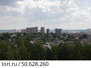 Городской контраст Верхней Пышмы. Вид с колеса обозрения. Стоковое фото, фотограф Елизавета Атаманова / Фотобанк Лори