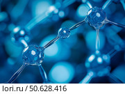 Molecular structures in chemical interactions. Стоковое AI-изображение, AI-художник Михаил Коханчиков / Фотобанк Лори