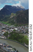 Kufstein town with Castle Festung fortress. Стоковое видео, видеограф Михаил Коханчиков / Фотобанк Лори