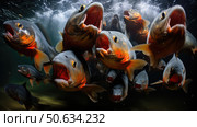 nature red bellied piranha ai generated. Стоковое AI-изображение, AI-художник Vectorwin / Фотобанк Лори