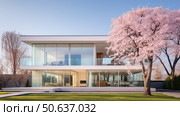 glass house in spring ai generated. Стоковое AI-изображение, AI-художник Vectorwin / Фотобанк Лори
