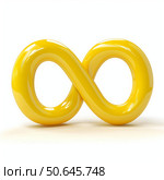 Yellow infinity symbol representing infinite possibilities and endless love. Стоковое AI-изображение, AI-художник Иван Рябоконь / Фотобанк Лори