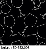 A glass of wine, an alcoholic drink. seamless texture, linear vector graphics. background for the design. Стоковая иллюстрация, иллюстратор Алёна Мостович / Фотобанк Лори