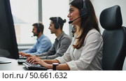 Indian call center agent wear headset work in customer support. Стоковое AI-видео, аниматор Sergey Grishin / Фотобанк Лори