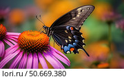 up eastern black swallowtail ai generated. Стоковое AI-изображение, AI-художник Vectorwin / Фотобанк Лори