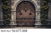 carvings knock door ai generated. Стоковое AI-изображение, AI-художник Vectorwin / Фотобанк Лори