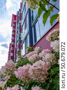 The facade of a new multi-storey residential building. Стоковое фото, фотограф Светлана Денисова / Фотобанк Лори