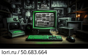 setup black and white computer ai generated. Стоковое AI-изображение, AI-художник Vectorwin / Фотобанк Лори