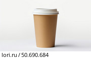 minimalist to go coffee white background ai generated. Стоковое AI-изображение, AI-художник Vectorwin / Фотобанк Лори