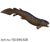 Rhizodus, an extinct predatory lobe-finned fish. Стоковое фото, фотограф Corey Ford/Stocktrek Images / ТАСС / Фотобанк Лори