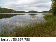 View from the shore of Lake Ladoga near the village of Lumivaara on a sunny autumn day, Ladoga skerries, Lahdenpohya, Republic of Karelia, Russia. Стоковое фото, фотограф Ula Ulachka / Фотобанк Лори