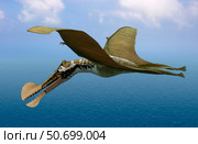 Tropeognathus mesembrinus, a large pterosaur from the Late Cretaceous Period. Стоковое фото, фотограф Sergey Krasovskiy/Stocktrek Images / ТАСС / Фотобанк Лори