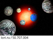 Artist's concept of the Trappist-1 star system. Стоковое фото, фотограф Mark Stevenson/Stocktrek Images / ТАСС / Фотобанк Лори