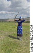 ELANTSY VILLAGE, IRKUTSK REGION, RUSSIA - July 05, 2025: Erdyn Games - festival of nomadic peoples of Asia, archery competition near sacred Erd mountain on shore Lake Baikal. Slow motion vertical video. Редакционное видео, видеограф Виктория Катьянова / Фотобанк Лори