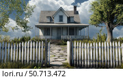 architecture picket fence house. Стоковое фото, фотограф Vectorwin / Фотобанк Лори