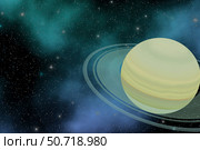 Cosmic image of our ringed planet of Saturn. Стоковое фото, фотограф Corey Ford/Stocktrek Images / ТАСС / Фотобанк Лори