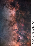 Star clouds and nebulas along the Milky Way from northern Sagittarius, at bottom, to Scutum, at top. Стоковое фото, фотограф Alan Dyer/Stocktrek Images / ТАСС / Фотобанк Лори