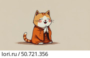Buddhist cat, animal worship, funny illustration of a cat with folded paws. Religious Sketch. Стоковое AI-видео, аниматор Sergey Grishin / Фотобанк Лори