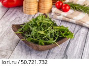 Fresh green ruccola salad leaves. Стоковое фото, фотограф Андрей Старостин / Фотобанк Лори