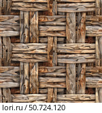 Seamless pattern of a woven wooden mat. Photorealistic tileable pattern of weaving wood. Стоковое AI-изображение, AI-художник Олег Яцкевич / Фотобанк Лори