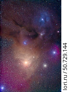 The colorful region around Antares in Scorpius and blue Rho Ophiuchi in Ophiuchus (2015 год). Стоковое фото, фотограф Alan Dyer/Stocktrek Images / ТАСС / Фотобанк Лори