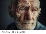 Portrait of hopeful senior man expressing wisdom and dignity. Стоковое AI-изображение, AI-художник Иван Рябоконь / Фотобанк Лори
