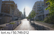 Chamine da Refinaria da GALP in Lisbon backlit street view. Стоковое видео, видеограф Данил Руденко / Фотобанк Лори