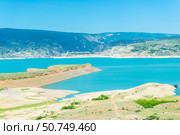 Beautiful landscape of the mountain Chirkey reservoir with azure water of the North Caucasus of Dagestan. Russia. Стоковое фото, фотограф Константин Лабунский / Фотобанк Лори