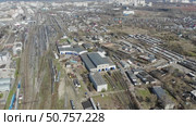Город Киров - Локомотивное депо (аэросъемка 2021 года) Стоковое видео, видеограф Владислав Самошкин / Фотобанк Лори