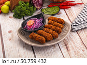 Indian minced meat kebab kofta. Стоковое фото, фотограф Андрей Старостин / Фотобанк Лори
