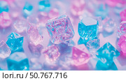Crystalline Dice: A Pastel Dream of Polyhedral Gems. Стоковое AI-изображение, AI-художник Данила Большаков / Фотобанк Лори