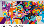 Vibrant Abstract Portrait: A Multifaceted Celebration of Color and Form. Стоковое AI-изображение, AI-художник Данила Большаков / Фотобанк Лори