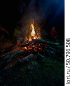 Vivid smoldered firewoods burned in fire. Стоковое фото, фотограф Саблин Станислав / Фотобанк Лори