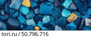 Abstract Blue and Teal Stone Fragments: A Textural Masterpiece. Стоковое AI-изображение, AI-художник Данила Большаков / Фотобанк Лори