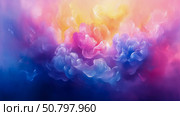 Abstract Colorful Floral Impression: Swirl of Hues and Brushstrokes. Стоковое AI-изображение, AI-художник Данила Большаков / Фотобанк Лори
