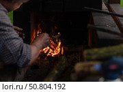 Горящие дрова в печи. Стоковое фото, фотограф Андрей Иванов / Фотобанк Лори