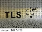 TLS concept text sunlight 3D illustration. Стоковая иллюстрация, иллюстратор Максим Иванов / Фотобанк Лори