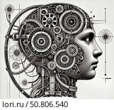 Механический интеллект. Стоковое AI-изображение, AI-художник Сергей Козинцев / Фотобанк Лори