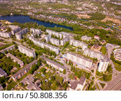 Aerial view of Stary Oskol with Cathedral of Alexander Nevsky. Стоковое фото, фотограф Яков Филимонов / Фотобанк Лори