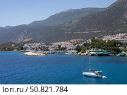View of the town of  Kas in Turkey, summer sunny day, sea coast. Стоковое фото, фотограф Оксана Шведкова / Фотобанк Лори