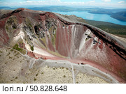 Aerial view of rhyolite dome complex, Mount Tarawera volcano, New Zealand. Стоковое фото, фотограф Richard Roscoe/Stocktrek Images / ТАСС / Фотобанк Лори