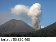 Ash cloud rising from Tompaluan crater at Lokon-Empung volcano. Стоковое фото, фотограф Richard Roscoe/Stocktrek Images / ТАСС / Фотобанк Лори