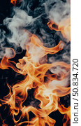 Abstract Combustion: Dynamic Dance of Fire and Smoke. Стоковое AI-изображение, AI-художник Данила Большаков / Фотобанк Лори