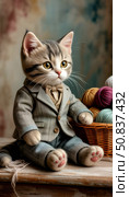 Кот Василий. Стоковое AI-изображение, AI-художник Lina Ri / Фотобанк Лори