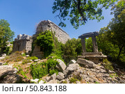 Ruined gymnasium and baths building in Termessos. Стоковое фото, фотограф Яков Филимонов / Фотобанк Лори