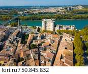 Aerial view of Chateau de Tarascon (2018 год). Стоковое фото, фотограф Яков Филимонов / Фотобанк Лори