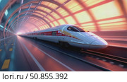 An awe-inspiring image of a magnetic levitation train, illustrating the future of efficient, high-speed rail travel. Стоковое AI-видео, аниматор Sergey Grishin / Фотобанк Лори