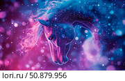 Nebula Horse: creature of stardust and moonlight, a celestial equine dream, embodying cosmic grace and ethereal beauty. Стоковое AI-изображение, AI-художник Данила Большаков / Фотобанк Лори