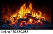 Cozy Winter Evenings: Fireplace with Crackling Logs and Warm Glow. Стоковое AI-изображение, AI-художник Данила Большаков / Фотобанк Лори