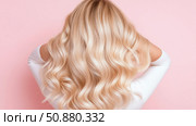 Back View of Blonde Hair, Design for Print, Beauty Salons, Poster. Стоковое AI-изображение, AI-художник Данила Большаков / Фотобанк Лори